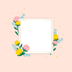 Spring floral frame illustration