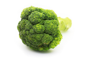 fresh green broccoli isolated on white background