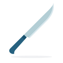 Knife for cutting meat and bones vector flat material design isolated object on white background.