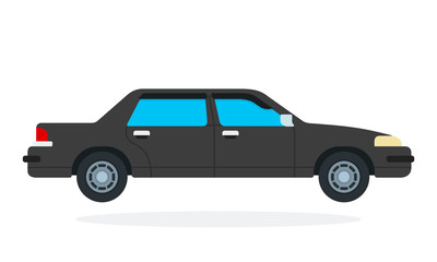 Luxury black car vector flat isolated