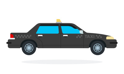 Black city taxi vector flat isolated