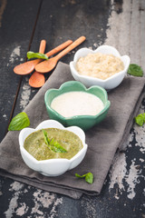  Assortiment de Trois Sauces Dips, Mayo, Basilic, Ranch Sauce