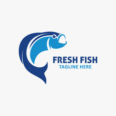 Jump fish logo design