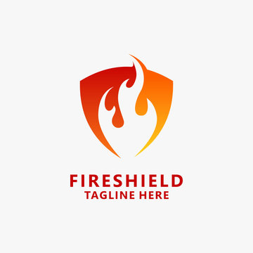 Fire shield logo design