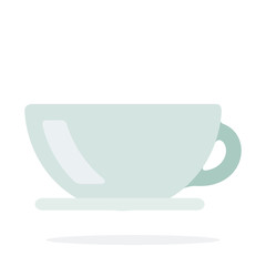Ceramic cup and saucer vector flat isolated
