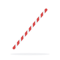 Striped cocktail tube vector flat isolated
