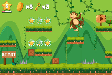 A monkey jumping game template