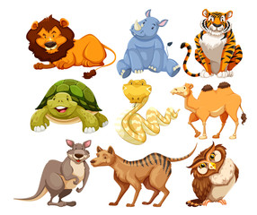 Obraz premium Set of wild animals
