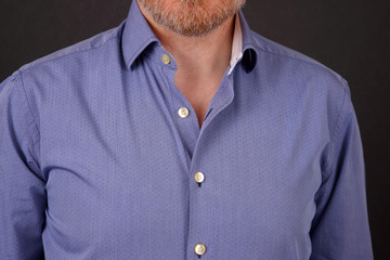 shirt dressed on a bearded man