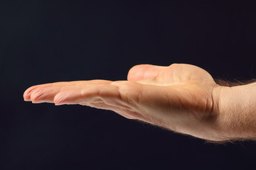 right hand men on a dark background