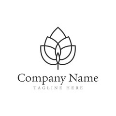 flower logo, leaf logo design vector