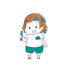 運動会　リレーをする女の子