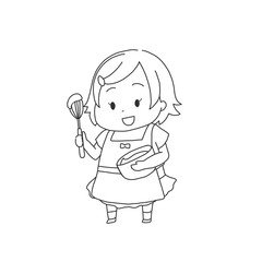 料理をする女の子