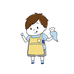 料理をする男の子