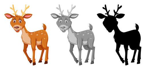 A set of deer character