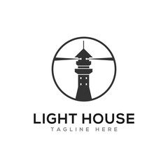 lighthouse logo design vector