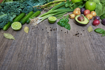Vegetables on wooden table