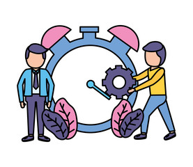 businessmen time clock