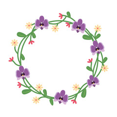 wreath with flowers and leaves