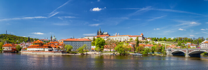 Fototapeta na wymiar Spring day in the city, Prague, Czech Republic