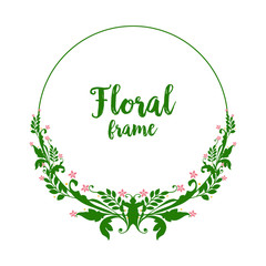 Vector illustration beauty green foliage with various shape floral frame