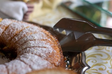 closeup of chocolate cake