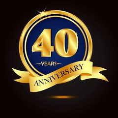 45 years anniversary gold vector 