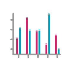 Isolated business data graph image. Vector illustration design