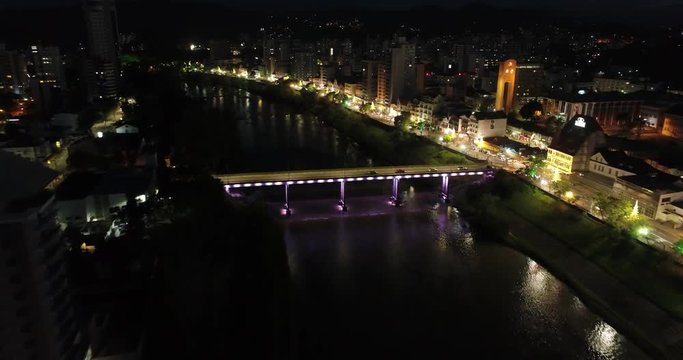  center of blumenau SC, havan shop, prefecture of blumenau, avenue riverside, street riverside, river itajai a&ccedil;u