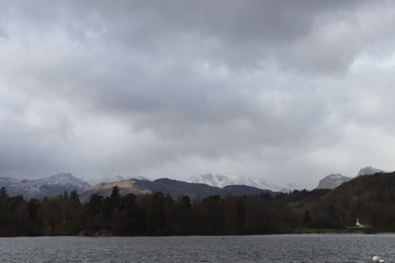 clouds over mountains