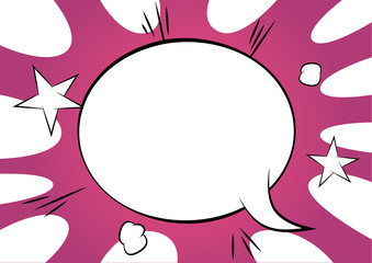 Comic book background with big blank speech bubble.