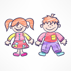 Happy color cartoon children