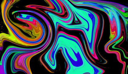 Obraz premium Colorful digital abstract creative background made of curved shapes. Illustration texture