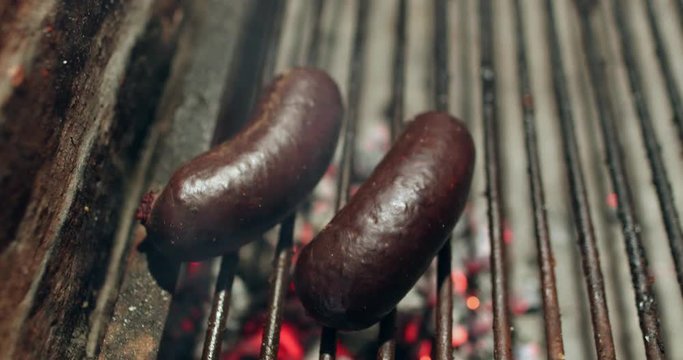 Blood morcilla on grill