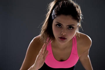 woman ready to start running