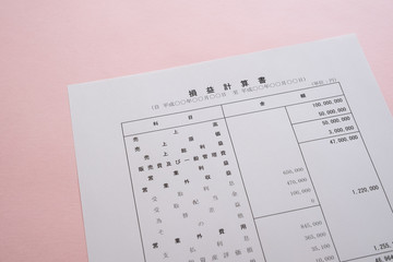 損益計算書　決算書類　ビジネスシーン　PL