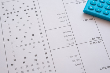 損益計算書　決算書類　ビジネスシーン　PL