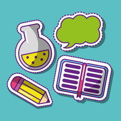 cute set of school patches funny elements
