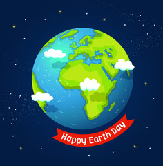 Happy Earth Day. Save the earth. Go green. Vector illustration.