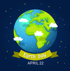 Fototapeta premium Earth Day design background. Save the earth. Go green. Vector illustration.