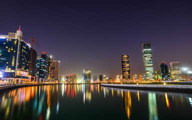 Fototapeta na wymiar Cityscape of Dubai at twilight
