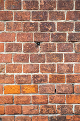 Texture of old red brick masonry