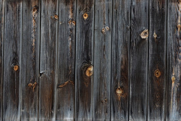 The texture of the old wooden fence dark color