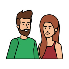 young couple avatars characters