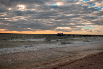 Sunset on the beach. Henley beach, South Australia