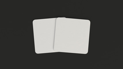 Mockup of blank white square beer coasters - 256353024