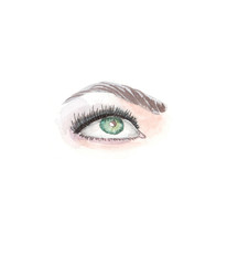 Fashion illustration watercolor eyes