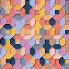 Multicolor flat 3D geometrical background