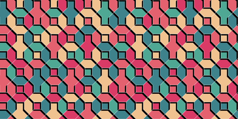 Multicolor flat tile geometrical background