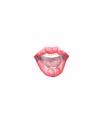 fashion illustration watercolor lips